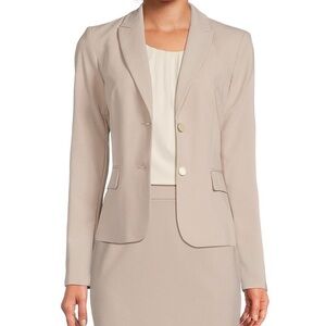 Calvin Klein Petite Size Notch Collar Long Sleeve Jacket